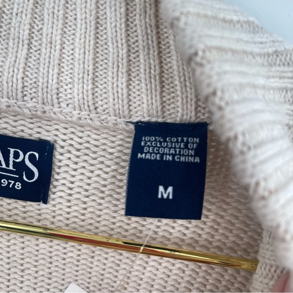 ✨NWT Chaps men's cotton knit quarter-zip mock neck sweater medium